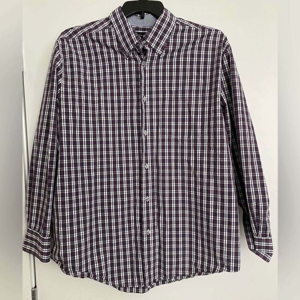 PGA Tour Blue and Red Button Down Shirt